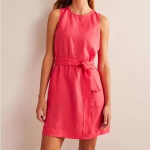 NWT Boden coral sleeveless linen dress
